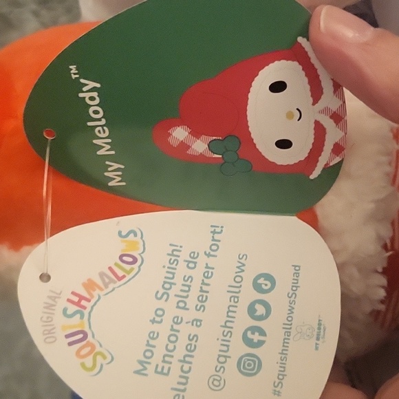 - Squishmallows 8" My Melody Official Kellytoy Christmas Plush - Picture 6 of 6